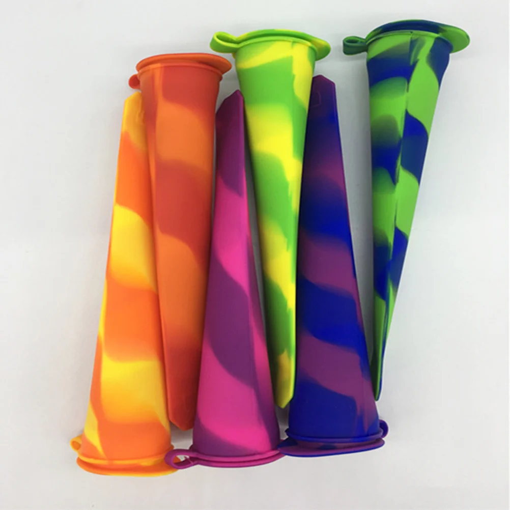 

6Pcs Eco-Friendly Silicone Popsicle Molds DIY Ice Mold Tubes Summer Fruit Juice Snack Maker Popsicle Molds