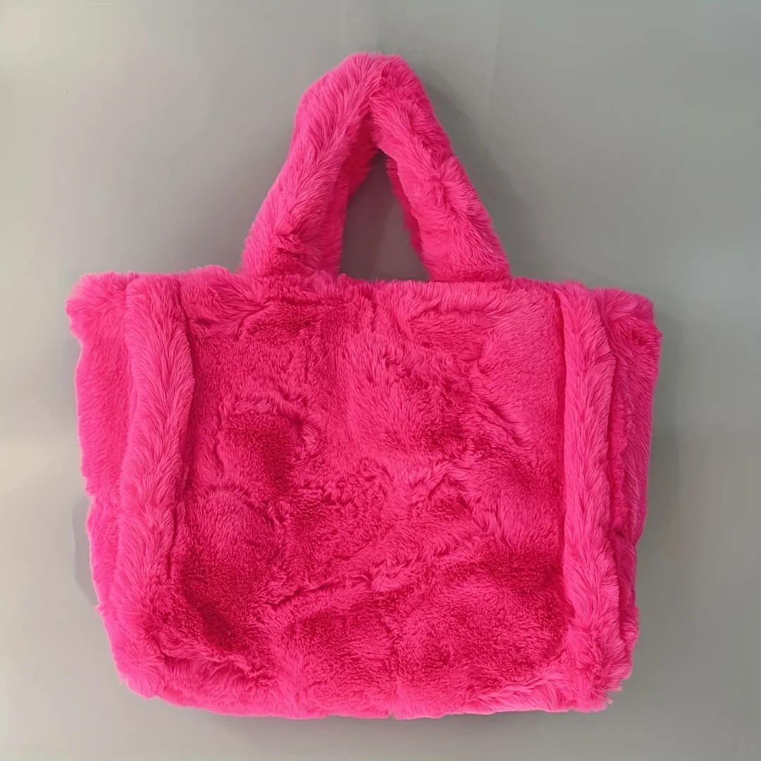 2024 New Arrival Hot Selling Multicolor Winter Fuzzy Bag Trendy Large Capacity Ladies Shoulder Bag Soft Plush Handbag Tote Bag