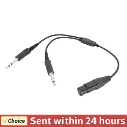 Airbus XLR To GA Dual Plug 5 Pin Aviation Headset Connector Male To Female Aviation Earphone Wire for Aviation Communication