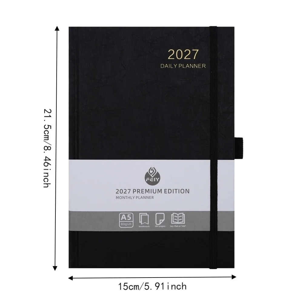 A5 2027 Schedule Book Calendar Notebook Diary Writing Pads Agenda Planner Notebook Thick Paper Multi Functional - view 5