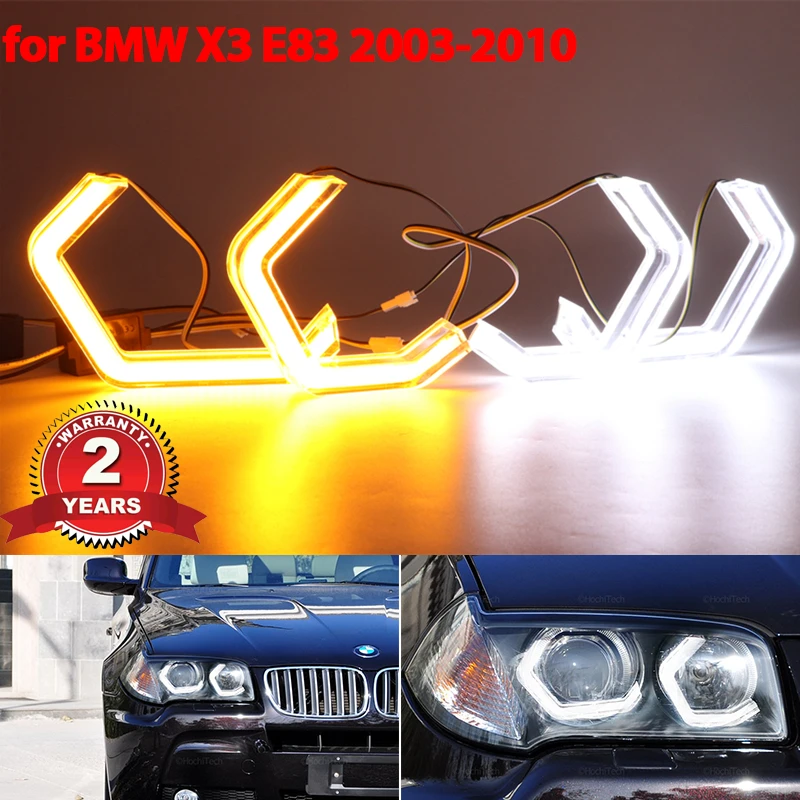 

M4 style LED Angel Eyes Kit Halo Ring Headlight Lamps For BMW X3 E83 2003-2010 Ultra Bright Refit Day Light turn signal light