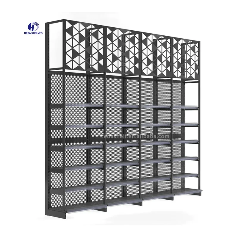 

custom.Factory Price Multi Layers Steel Shelves Supermarket High Quality Metal Double Single Sided Gondola Shelving