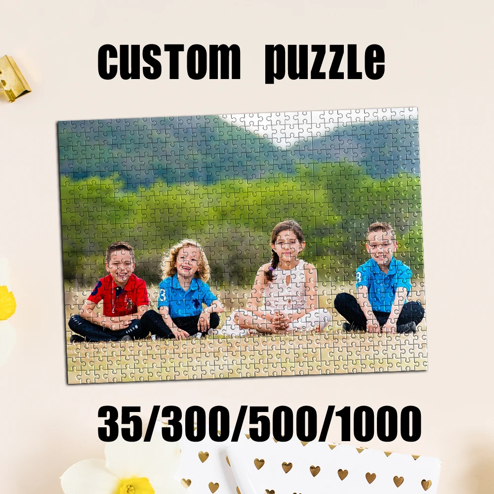 35/150/300pcs  baby Custom Picture Custom DIY Personalised Photo Portrait Puzzles Customizable Picture For Baby Toy boyfr