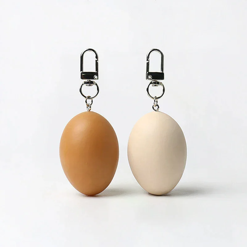Creative Simulation Food Boiled Egg Keychain Delicious Pendant Backpack Hanging Decoration Accessories Personality Pendant Gift