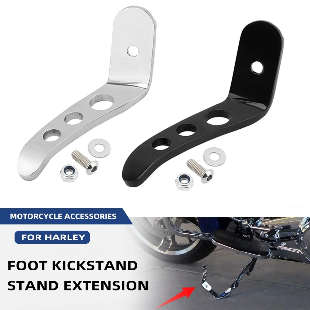 Motorcycle Side Stand Enlarger Plate Foot Extender Kickstand Support For Harley Touring Road King Street Electra Glide 1991-2021
