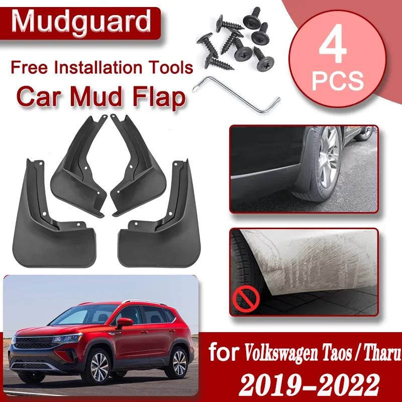 

Car Front Rear Mudguard For Volkswagen VW Taos Tharu 2019 2020 2021 2022 Mudflaps Mudguards Anti-splash Mud Flaps Flares Splash