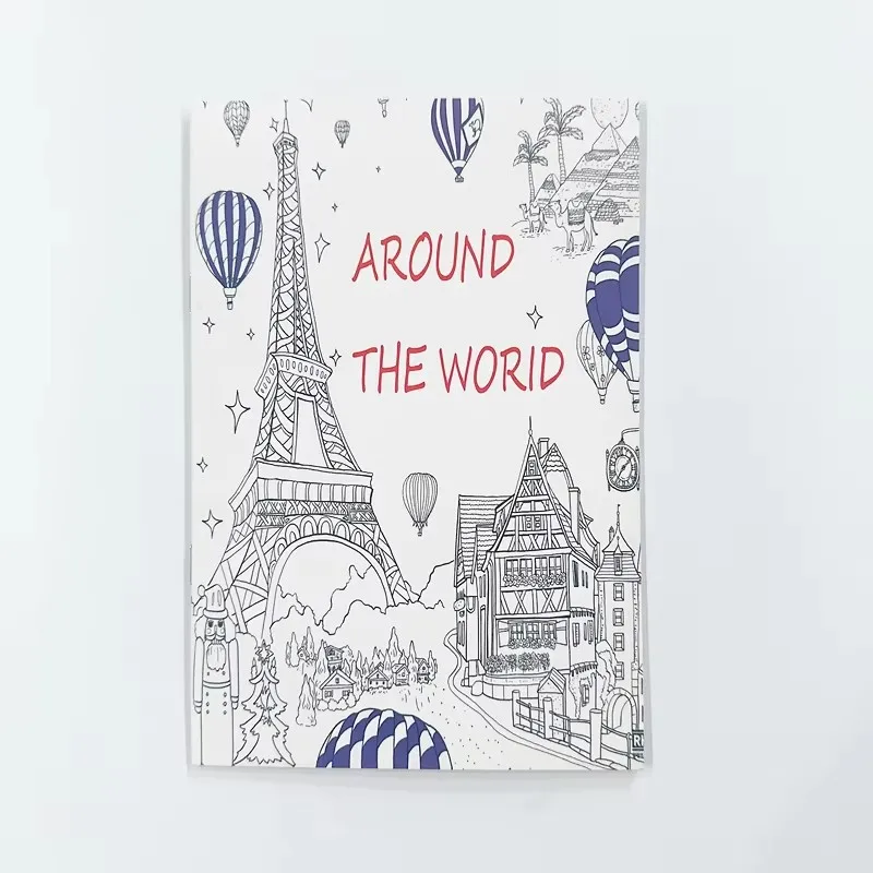Around the World & Mystery Garden Themed Coloring Books Anti-Stress Colouring Books for Adults Creative Art Therapy Gifts