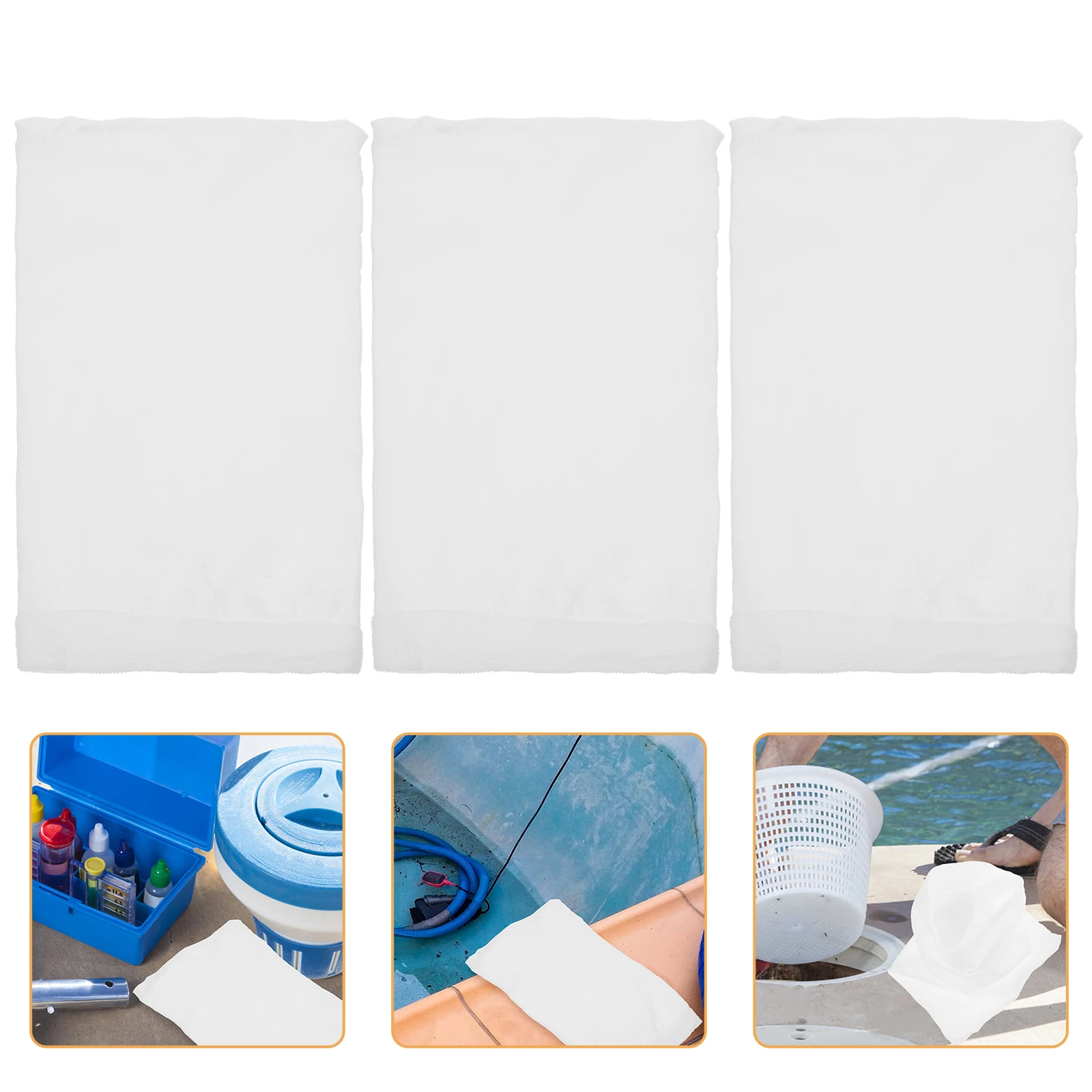 

10pcs Filter Socks Strong Elastic Skimmer Basket For Inground Pool Nylon Mesh Debris Removal Skimmer Basket Cleaning Bags For