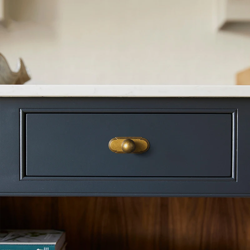 Perillas de cajones de latón antiguo de alta gama Goo-Ki con placa trasera, manija y perillas para muebles de aleación de Zinc, tiradores de armario y cocina