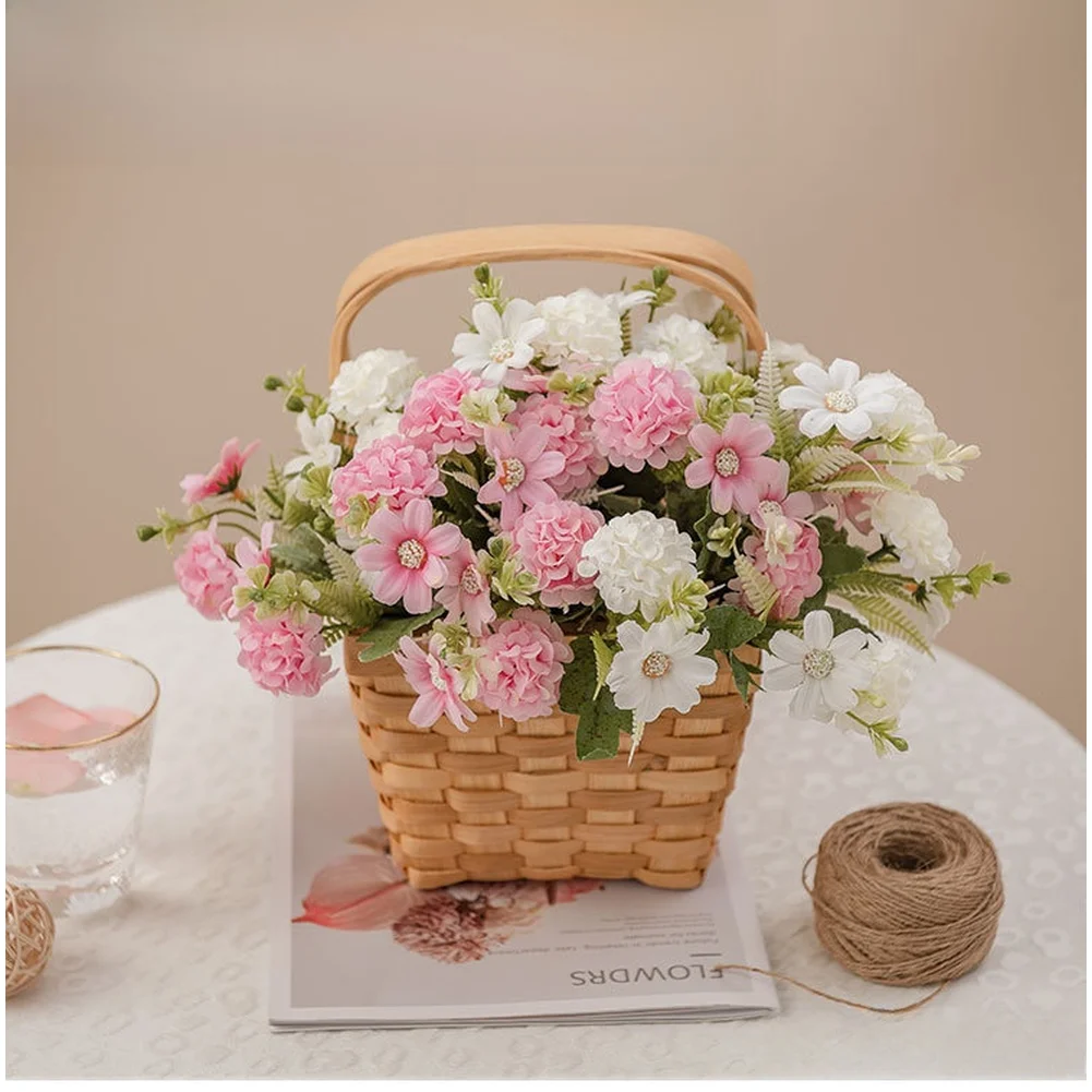 

1 PCS Artificial Flower 31.0*14.0cm 5-Head(1 Bunch) Daisy Artificial Flowers For Wedding Decor Home Bedroom Decorations