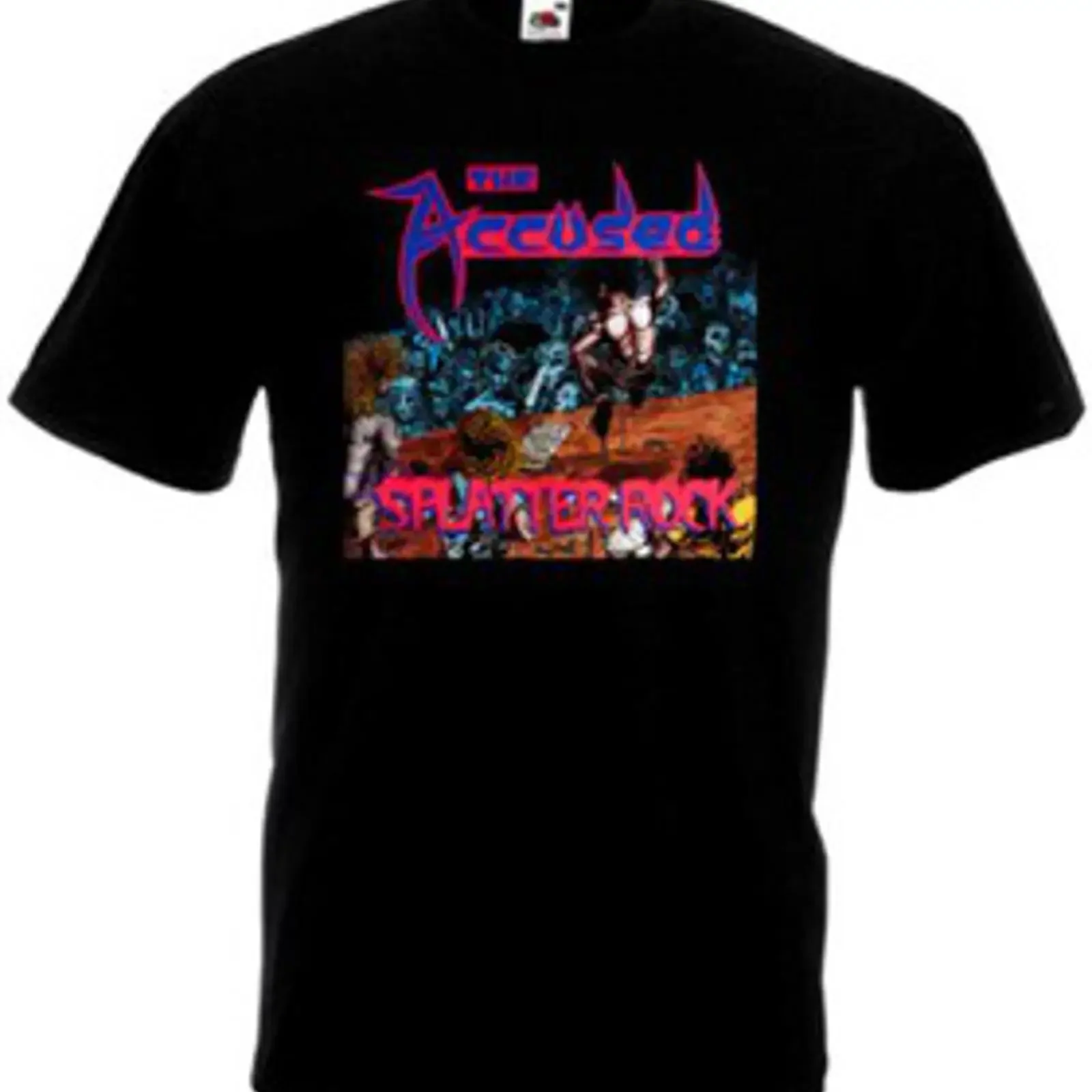 Camiseta The Accused Splatter Rock v2 negra hardcore metal todas las tallas S 5XL vintage Washed designer clothes Soft Stylish