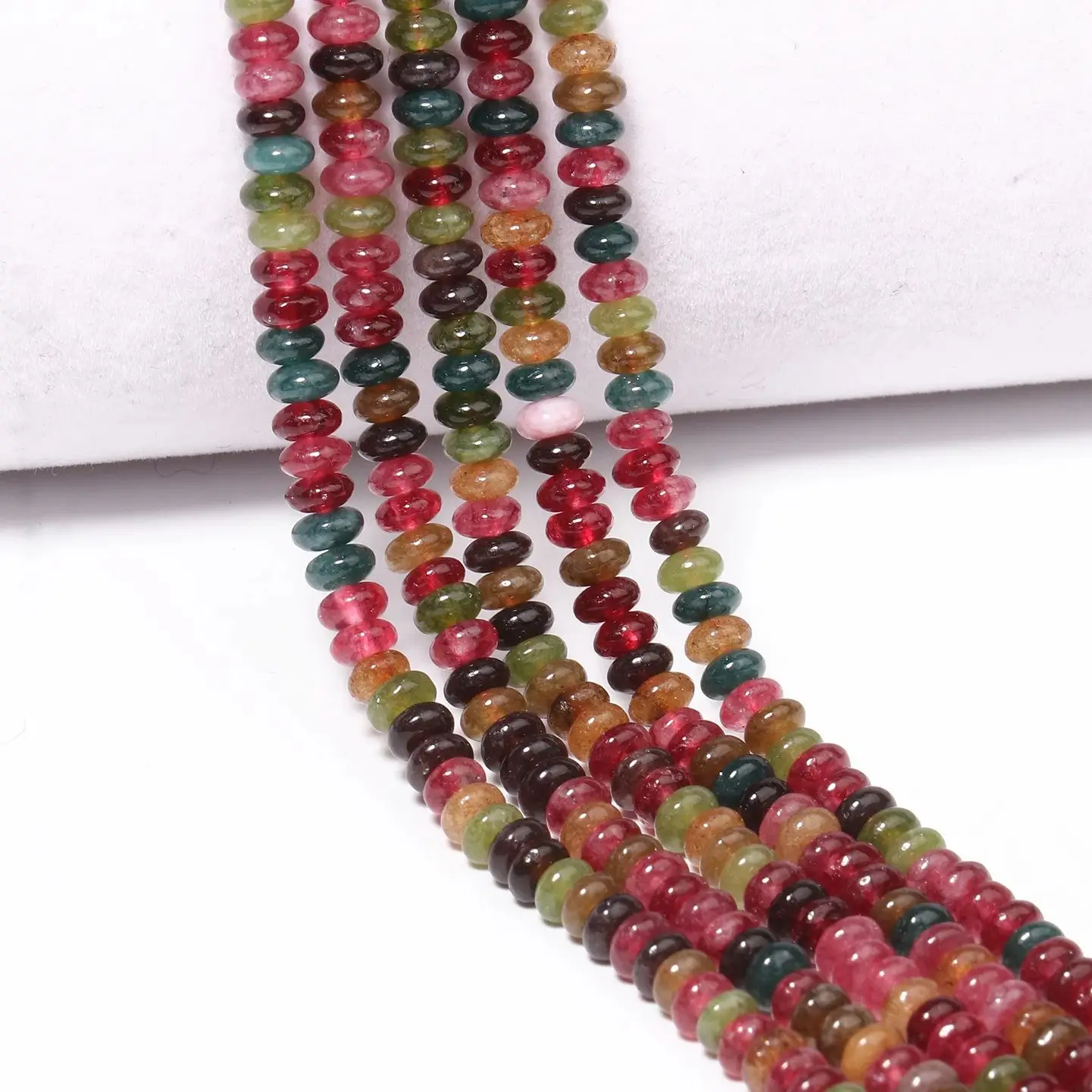 5x2mm Tourmaline Abacus Shape Stone Round Rondelle Loose Spacer Bead For Jewelry Making Handmade Bracelet Necklace Accessories