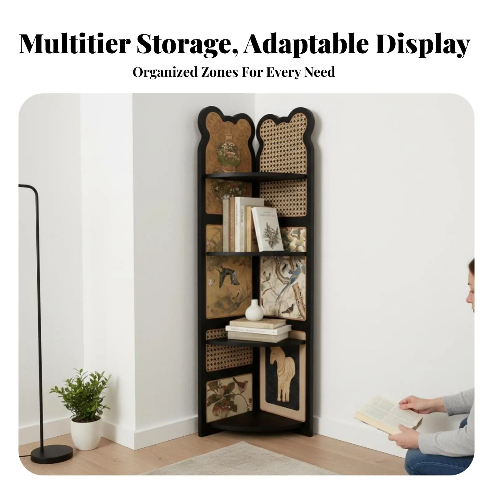 Estantería Triangular De Múltiples Niveles, Estantería De Esquina Para Piso, Diseño Vintage Que Ahorra Espacio Para Aficionados Al Diseño, Dormitorio — -42%, 69.92€ Coupon, from 92.69€ – 42% descuento – €92.69
