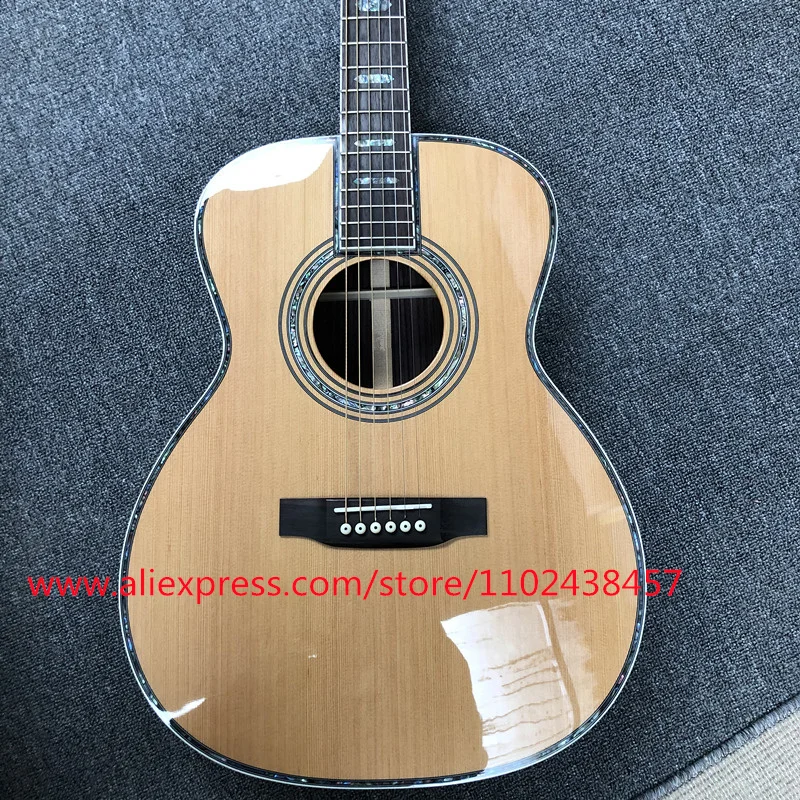 # # # # 965 OM Body 45 Series guitarra acústica de alta calidad, tapa de abeto macizo, diapasón de palisandro