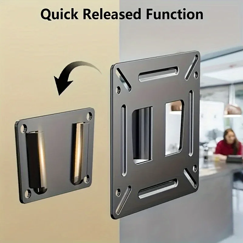 Suporte de parede universal para TV, com fixação por encaixe, compatível com VESA 75/100, para monitores LCD e LED de 10 a 27 polegadas, estrutura para TV de painel plano.