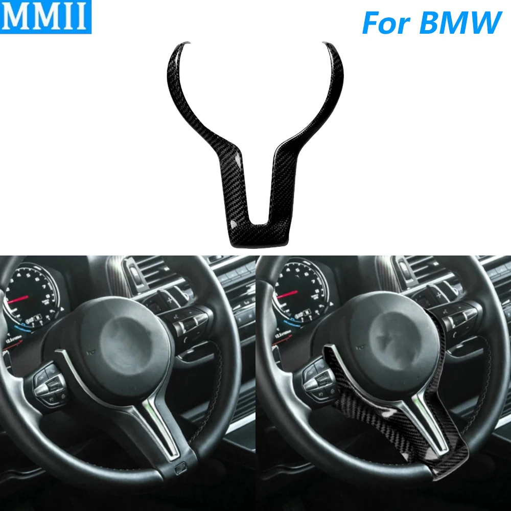 For BMW M2 F87 M3 F80 M4 F82 M5 F10 M6 F06 F12 F13 2014-2019 Real Dry Carbon Fiber Steering Wheel Chin Cover Car Accessories