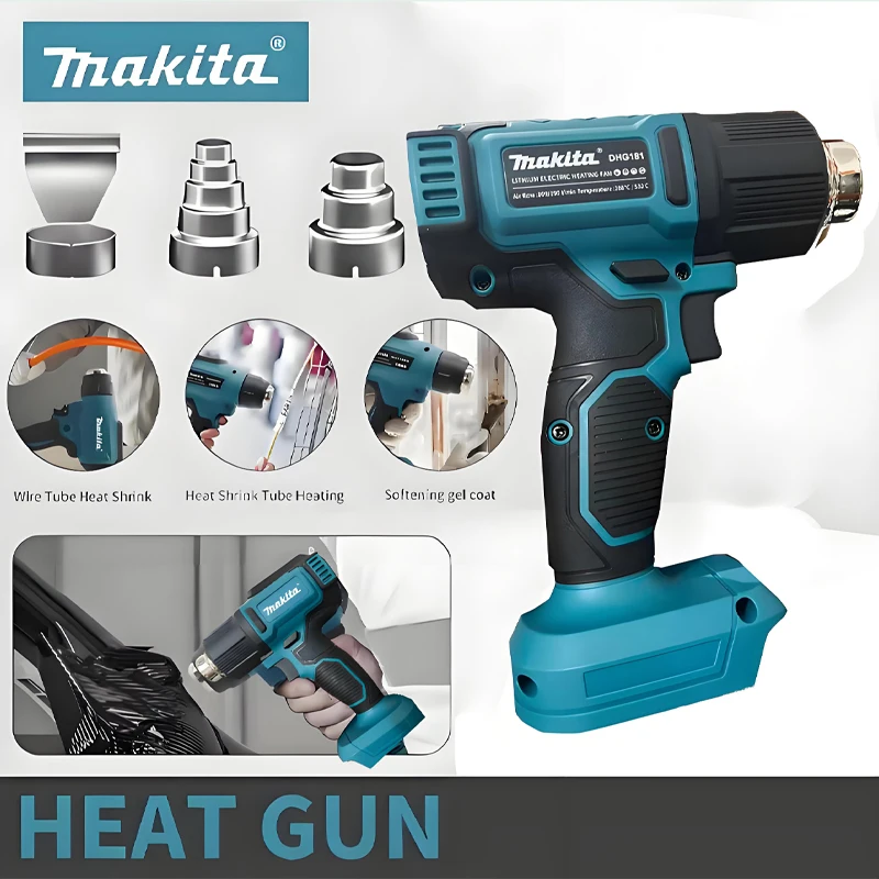 

100% Makita DHG181Z 18V Cordless Heat Gun LXT Lithium Power Tools 150-550ºC Shrink Film Baking Gun Clear Sticker