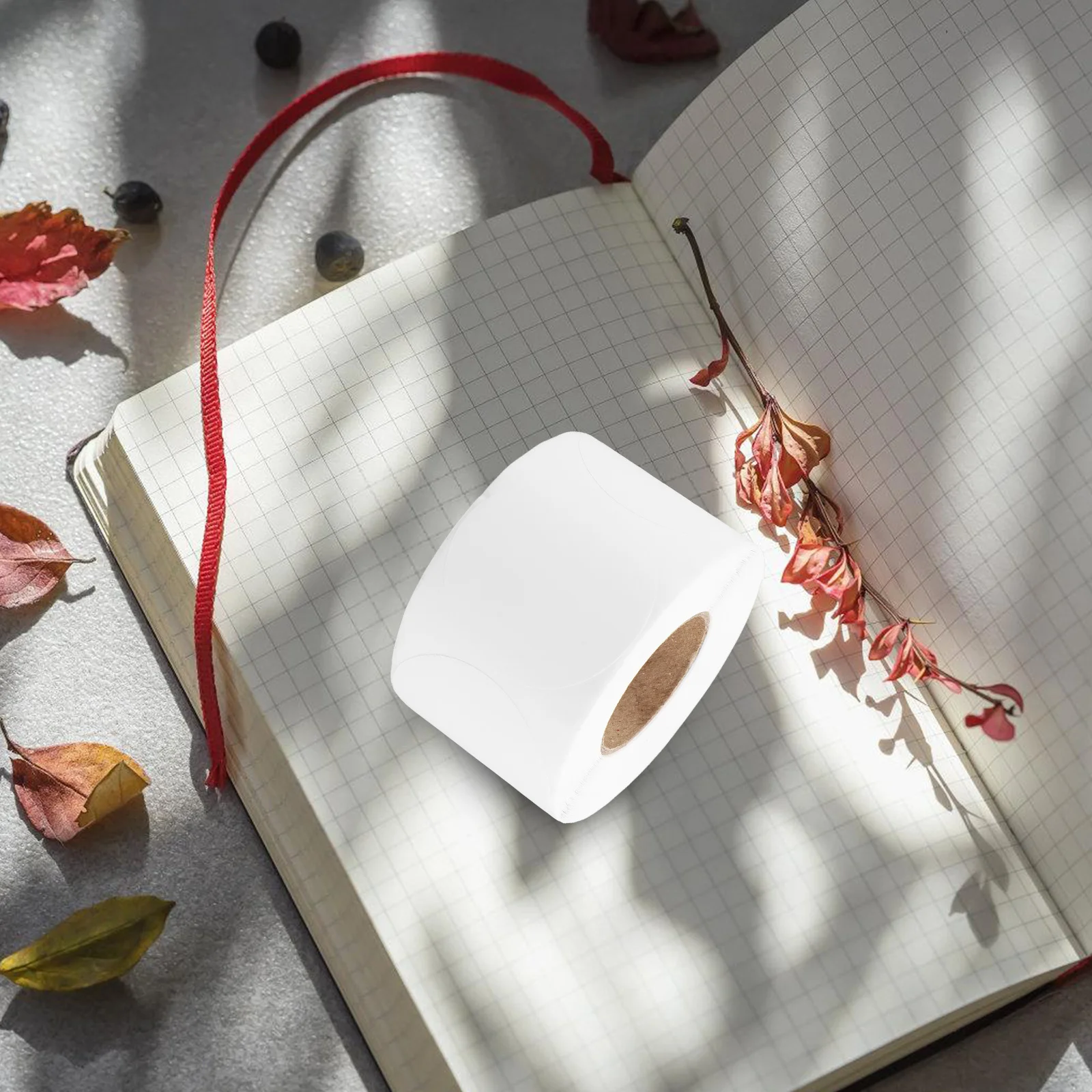 1 Rolle runde Thermodrucker-Etiketten, blanko, bedruckbares Etikettenpapier, selbstklebendes Thermopapier für Bürobedarf für Drucker