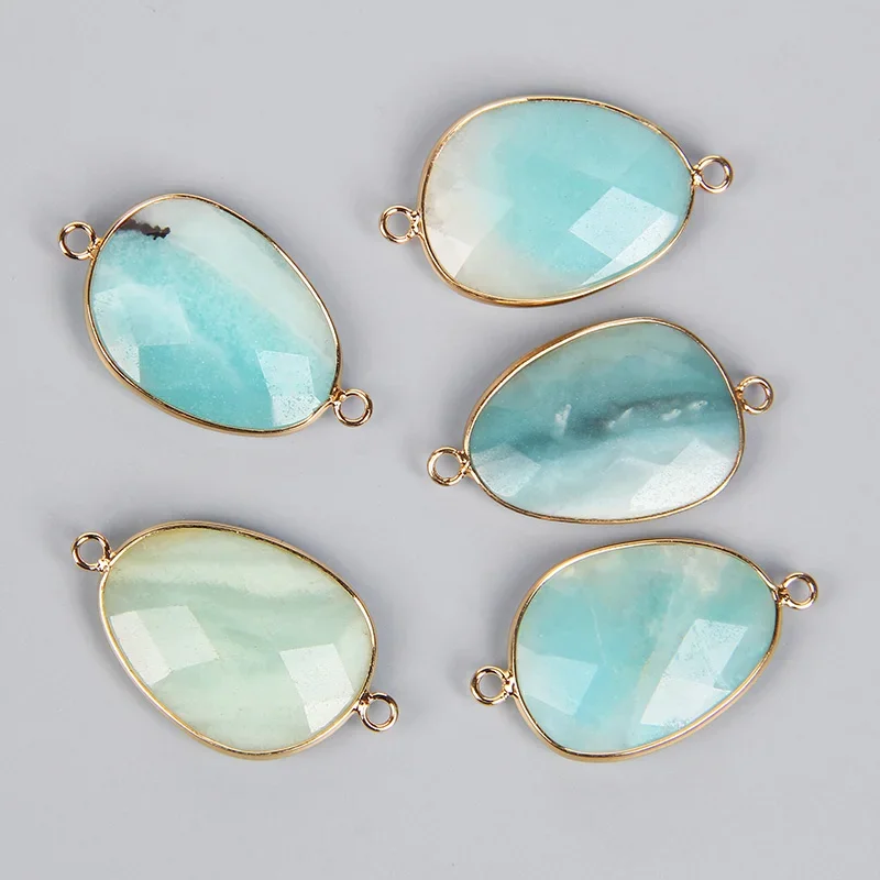 2pcs Natural Stone Pendants Amethysts Lapis Crystal