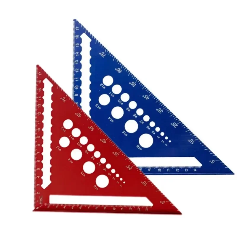 Régua Triangular Métrica de Polegadas Liga de Alumínio Transferidor de Ângulo Velocidade Régua de Medição Quadrada Métrica para Marceneiro Ferramenta de Carpinteiro