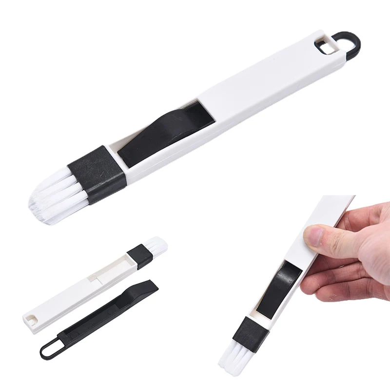 【YA】2IN1 Window Door Tracks Groove Clean Brush Dustpan Crevice Keyboard Brush