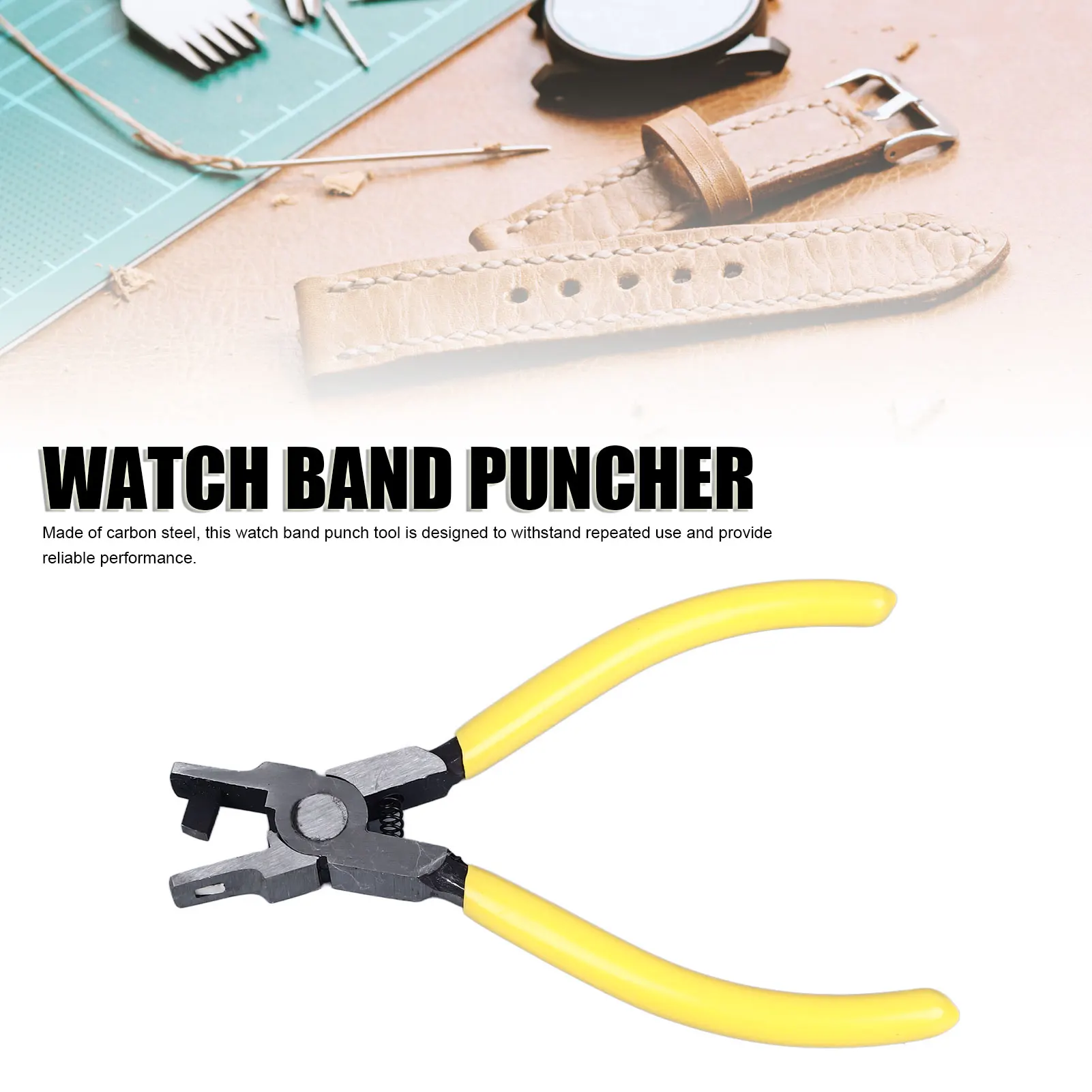 Leather Hole Punch Pliers Watch Band Puncher Leather Rubber Strap Punch Plier Carbon Steel Hand Punch Tool 4x2mm  Hole