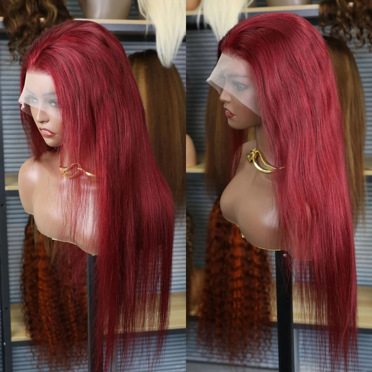 13x4 13x6 Transparent Lace Front 100% Human Hair Wigs Burgundy Red 99J For Women 220% Density Body Wave Wigs Brazilian Wig