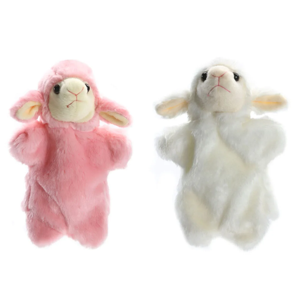 แกะน่ารักของเล่นเพื่อการศึกษาเด็กหุ่นโรงละครการ์ตูนสัตว์ของเล่นสิ่งแวดล้อมนุ่มสําหรับเด็กวัยหัดเดินและเด็กสําหรับของขวัญวันเกิด