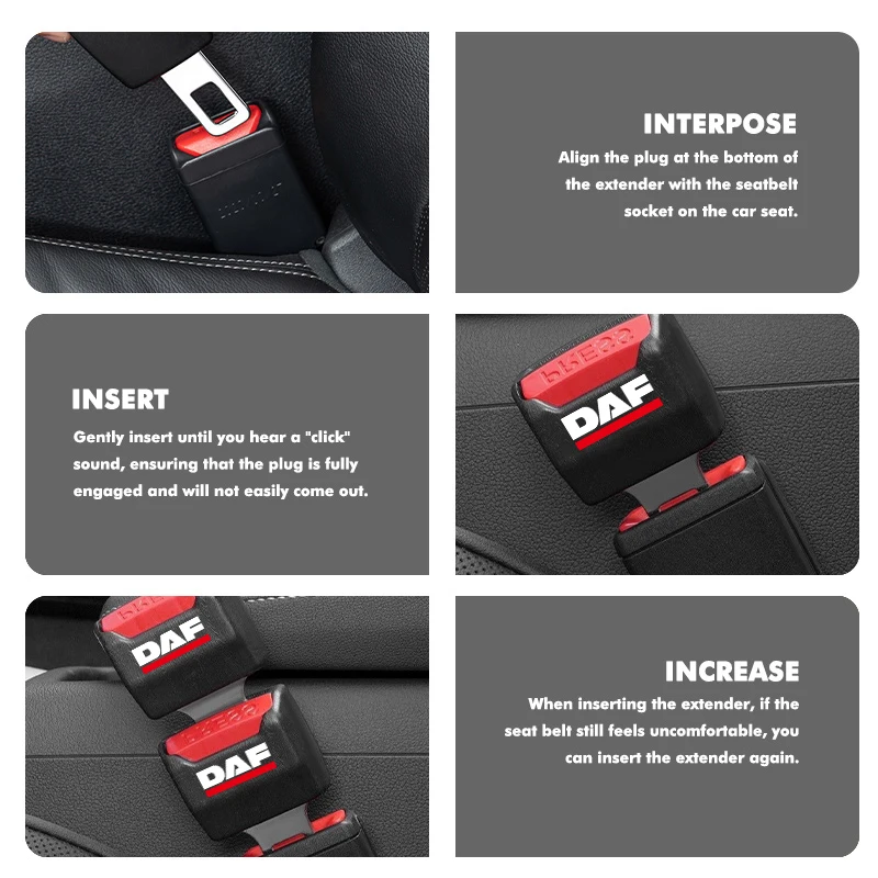 For DAF Car Safety Belt Buckle Extension Clip Insert Socket Extender Tool Accessory XF XG CF LF XF CF