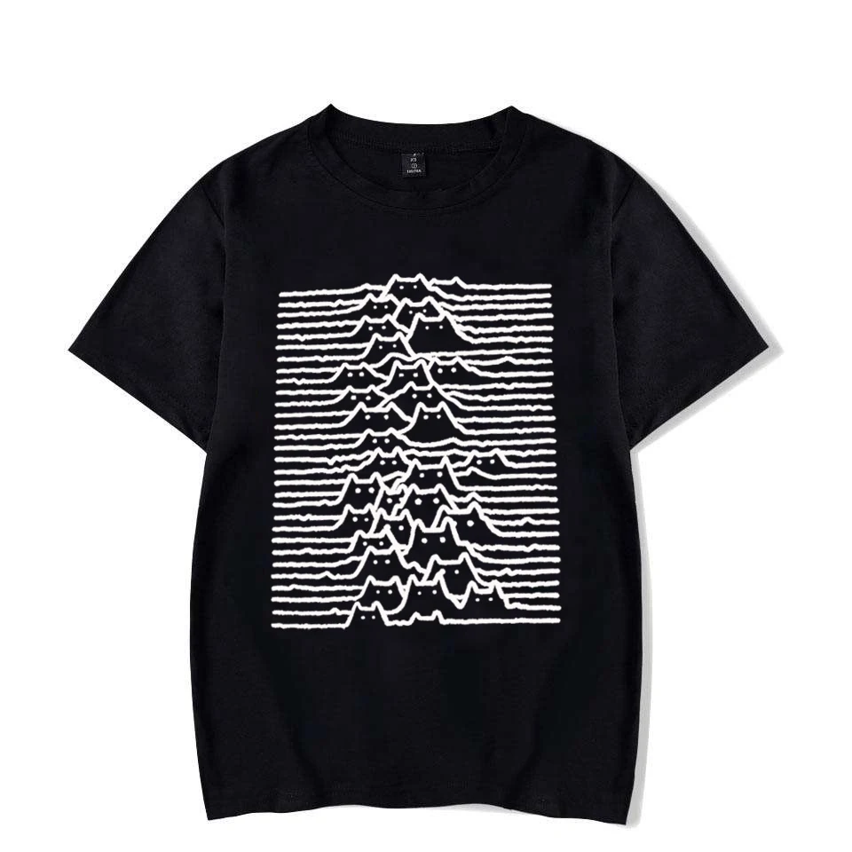 Cat Mountain Cartoon Fashion Men Women T-shirt Summer Travel Mountain And River Cat Thread Simple Short Sleeve Couple's T-shirt
