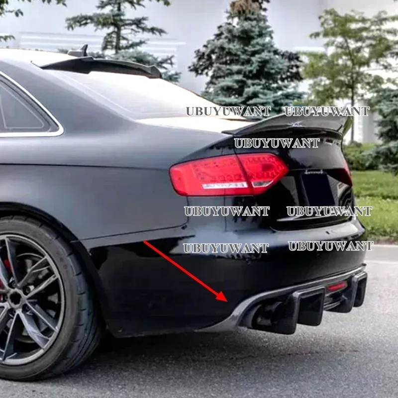 Rear Bumper Diffuser Lip Spoiler For Audi A4 B8 B8.5 S-Line Sedan 2009 2010 2011 2012-2016 Style S4 RS4 Real Carbon fiber