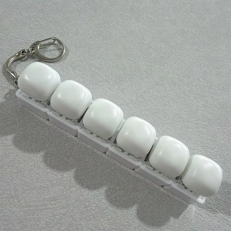 New 1/2/3/4/9Keys Fidget Keychain Keys Button DIY Keyboard Clicker Toy Steamed Bread Relief Stress Pinch Toy Adult