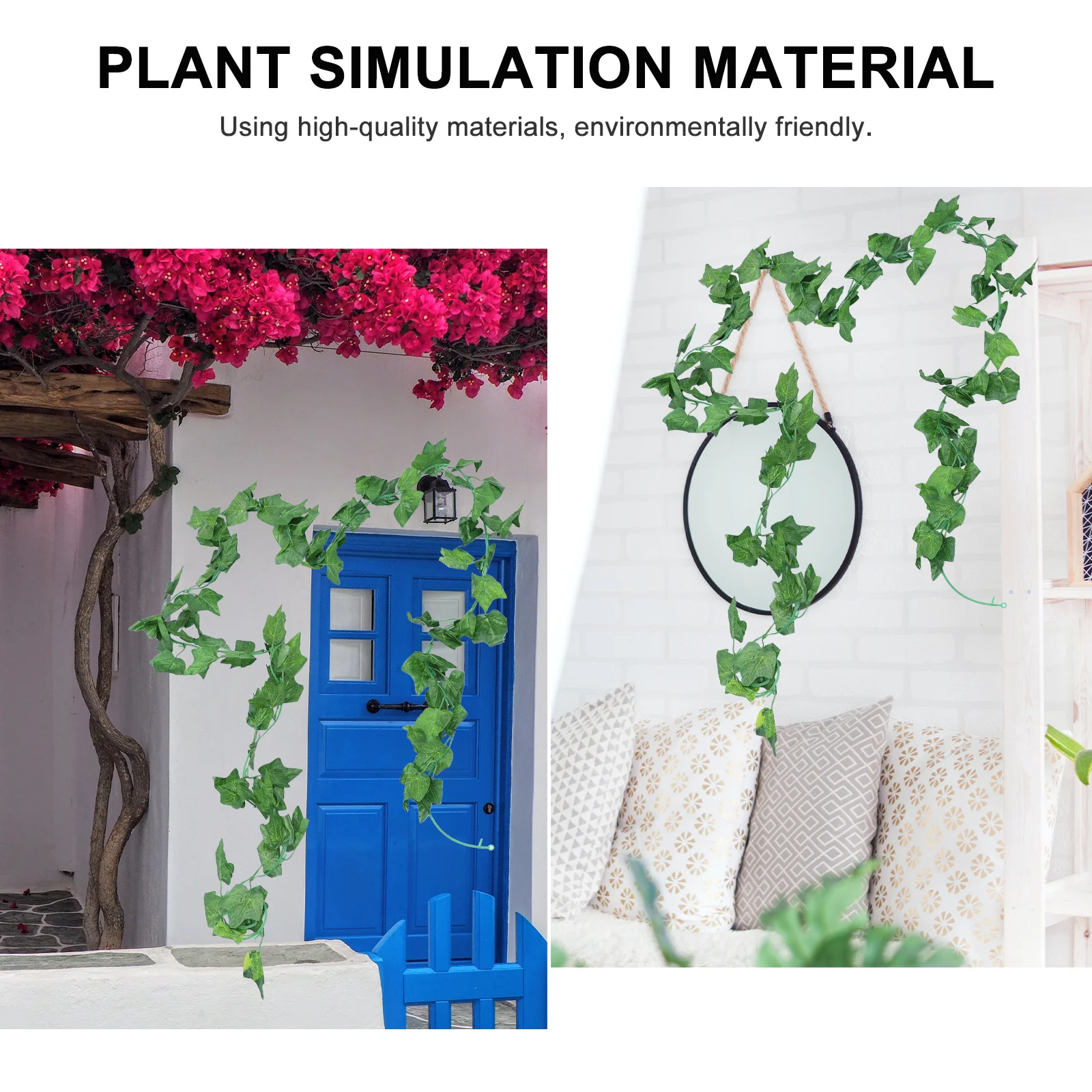 

5Pcs Simulation Fake Leaf Vine 90 Leaves Hanging Rattan Ornament for Window Coffee Garden Artificial Plant Decor