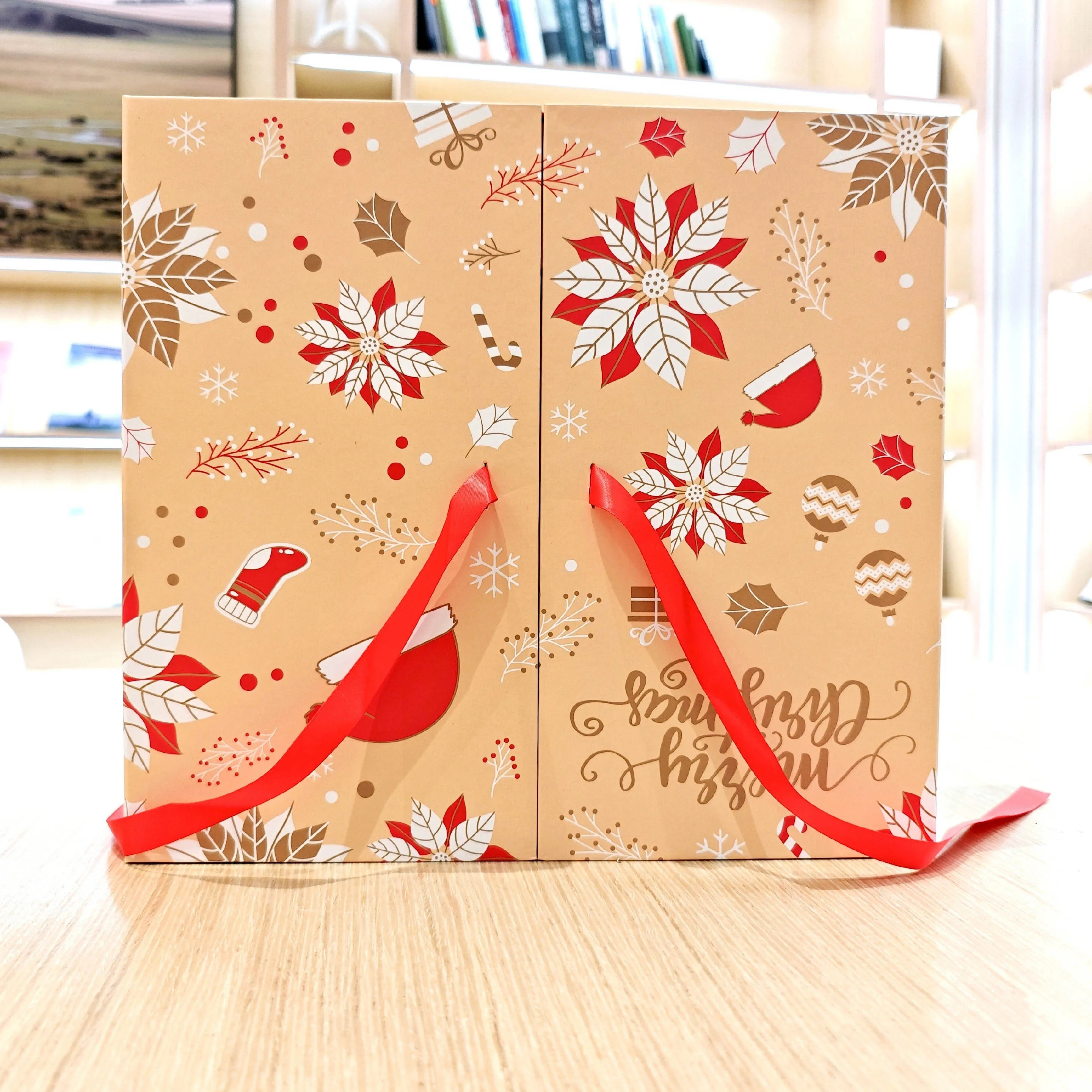 صندوق العد التنازلي لعيد الميلاد، زينة للعطلات الموسمية لمدة 24 يومًا، صندوق مجيء تقويم ورقي فارغ محمول، مناسب للاحتفالات الشتوية والرجال والنساء وطلاب الجامعات والمراهقين والكبار