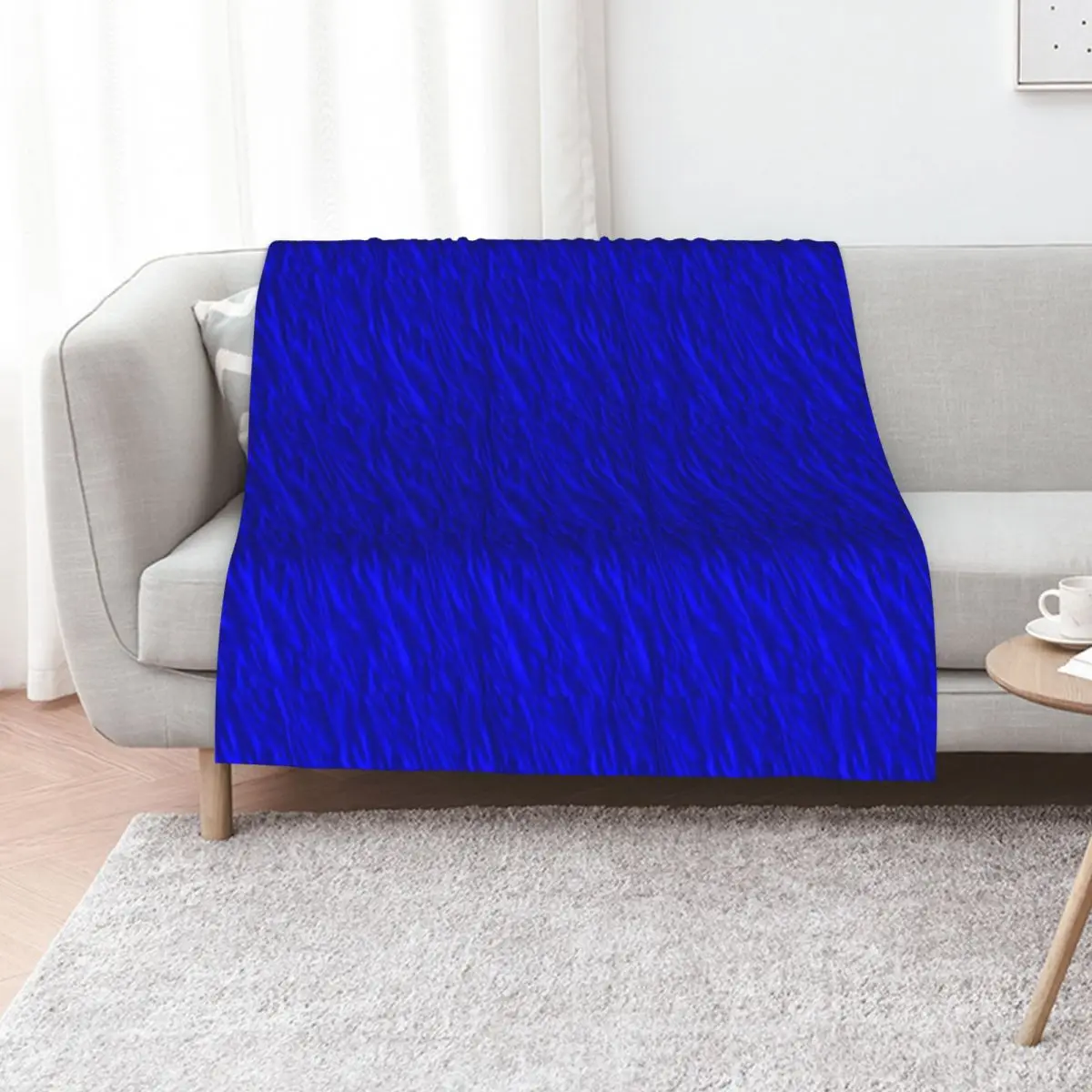 Electric Blue Silk Print Throw Blanket valentine gift ideas Luxury St Luxury Flannels Decorative Beds Travel Blankets