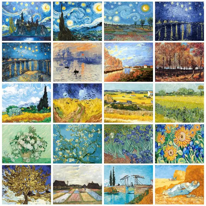 

GATYZTORY Classic Van Gogh's Paintings Paint by Numbers Handpainted Drawing On Canvas Pictures By Numbers Home Decoration