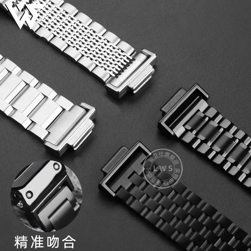 Retrofit pulseira de aço inoxidável sólido para casio gm/ga2100 gbx100 ga100/110 dw5600 dw5000 5610 série pulseira de relógio masculino