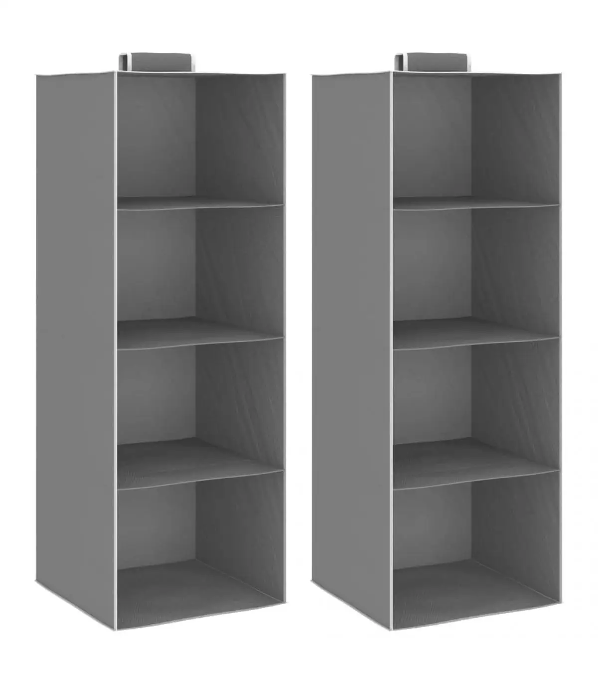 2 Pcts Dressing Organizers & Bar Hangers Hanging Cabinet Organizers with 4 Shelves Fabric