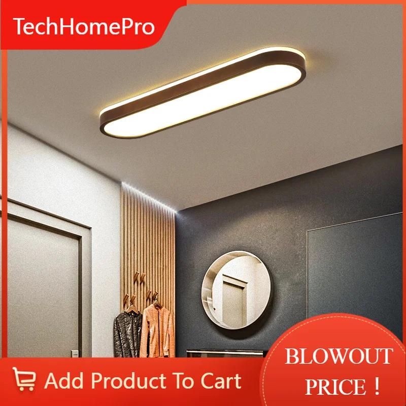 TechHPModern LED Ceiling Light Minimalist Long Line 60/90cm Lamps For Bedroom Living Room Corridor