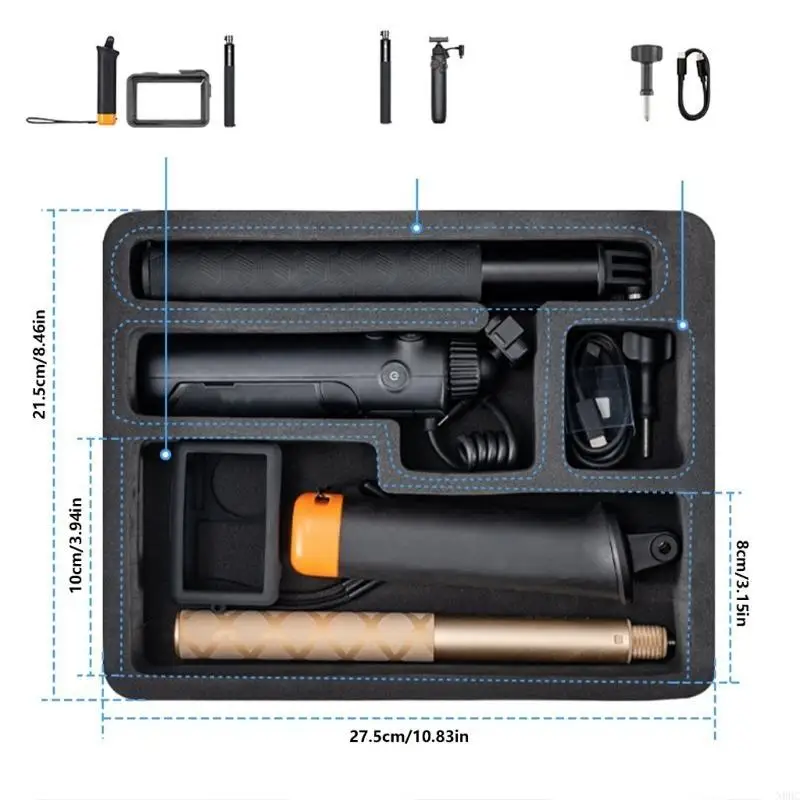Double Layered Travel Case for Action 5Pro Camera Storage Box Devices Safety N0HC