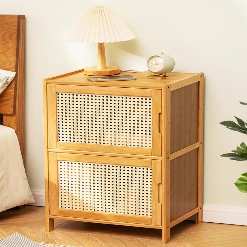 Small Bedside Storage Cabinet with Large Drawer,High Capacity Bedroom Organizer,Multifunctional Accent End Table for Living Room