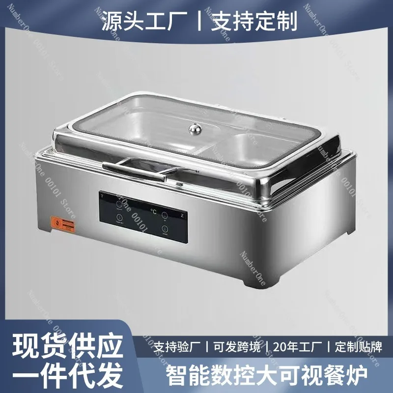 Stainless Steel Buffet Stove with Hydraulic Lid,Electric Heating Insulation for Hotel Breakfast and Banquet Catering