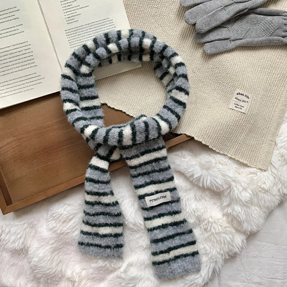 

Harajuku Y2K Striped Scarf Y2K Style Korean Long Narrow Scarves Collocation Clothing Accessories Neck Wrap Knitted Shawl Ladies