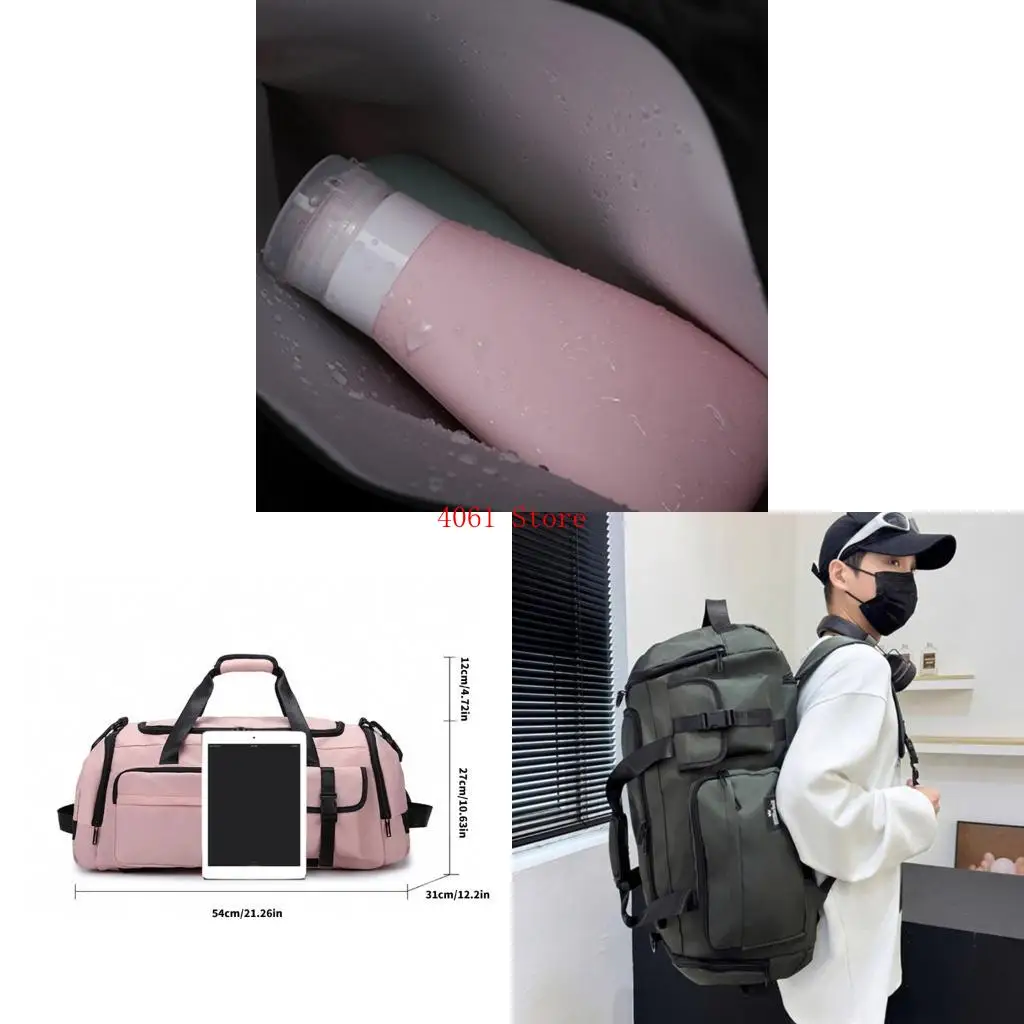 

Travel Bag Multifunctional Fitness Bag Weekender Bag Shoulder Bag Training Bag with Shoes Compartment Handheld Handbag