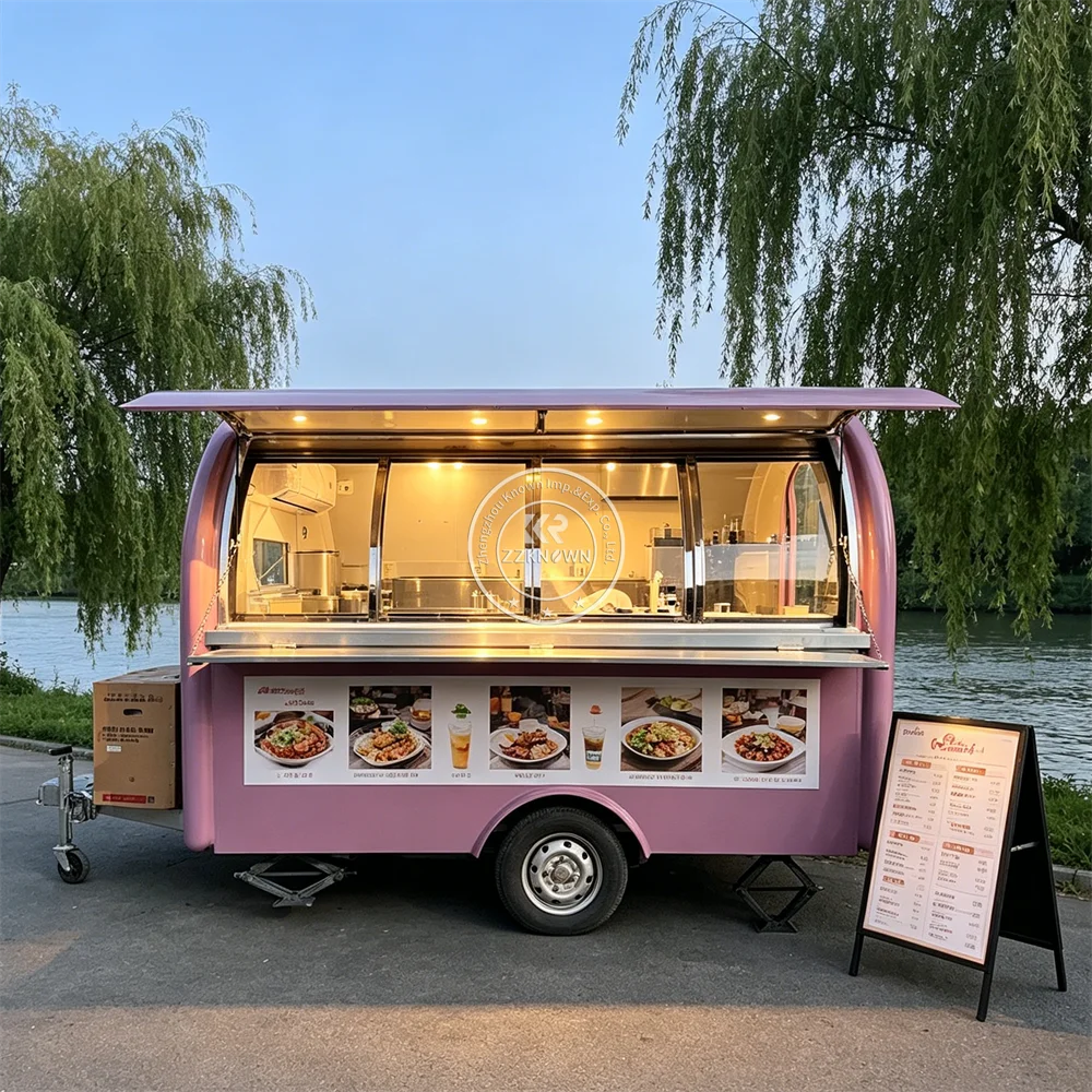 Multifunctional Food Cart Concession Stand Hot Dog Ice Cream Food Truck Custom Mobile Kitchen Trailer with Full Kitchen System