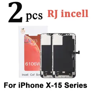 Bilashmart 2 RJ Incell iPhone X XS Max XR 11 12 Mini 13 Pro 14 Plus 15 LCD Display Touch Digitizer Assembly Screen Replacement