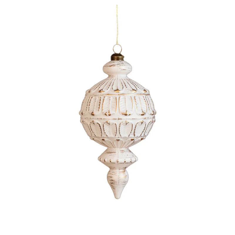 Christmas Tree Decoration Luxury White Gold Ornament Christmas Ball Ornament Lightweight Matte Snowflake Decoration For Party
