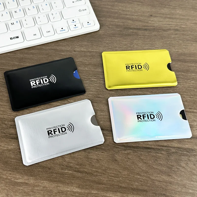 RFID Blocking Card Sleeves Aluminum Foil Credit Debit Card Protector Slim Holder for Wallet Travel Mixed Colors 10PCS