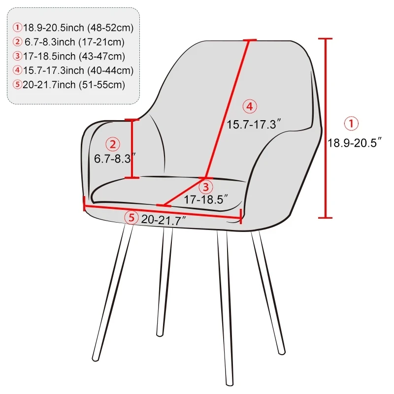 High Arm Dining Chair Cover Elastic Spandex Chairs Slipcover Velvet Seat Covers for Living Room Wedding Banquet Hotel Office