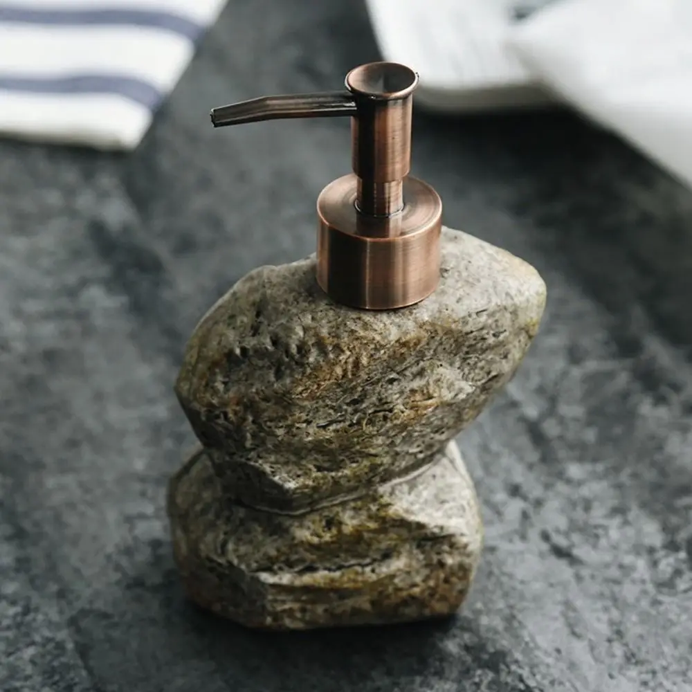 Imitation Stone Lotion Press Bottle Vintage Creative Ceramic Shampoo Dispenser Empty Hand Pump Cosmetic Refillable Botte Home